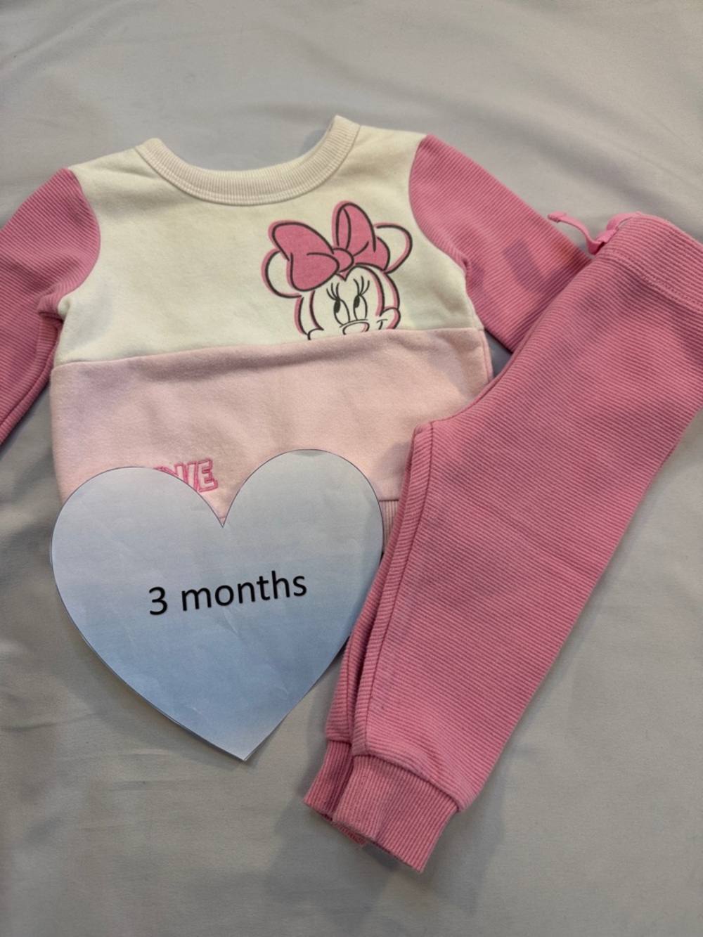 Disney Pink and White Minnie Mouse Two-Piece Set